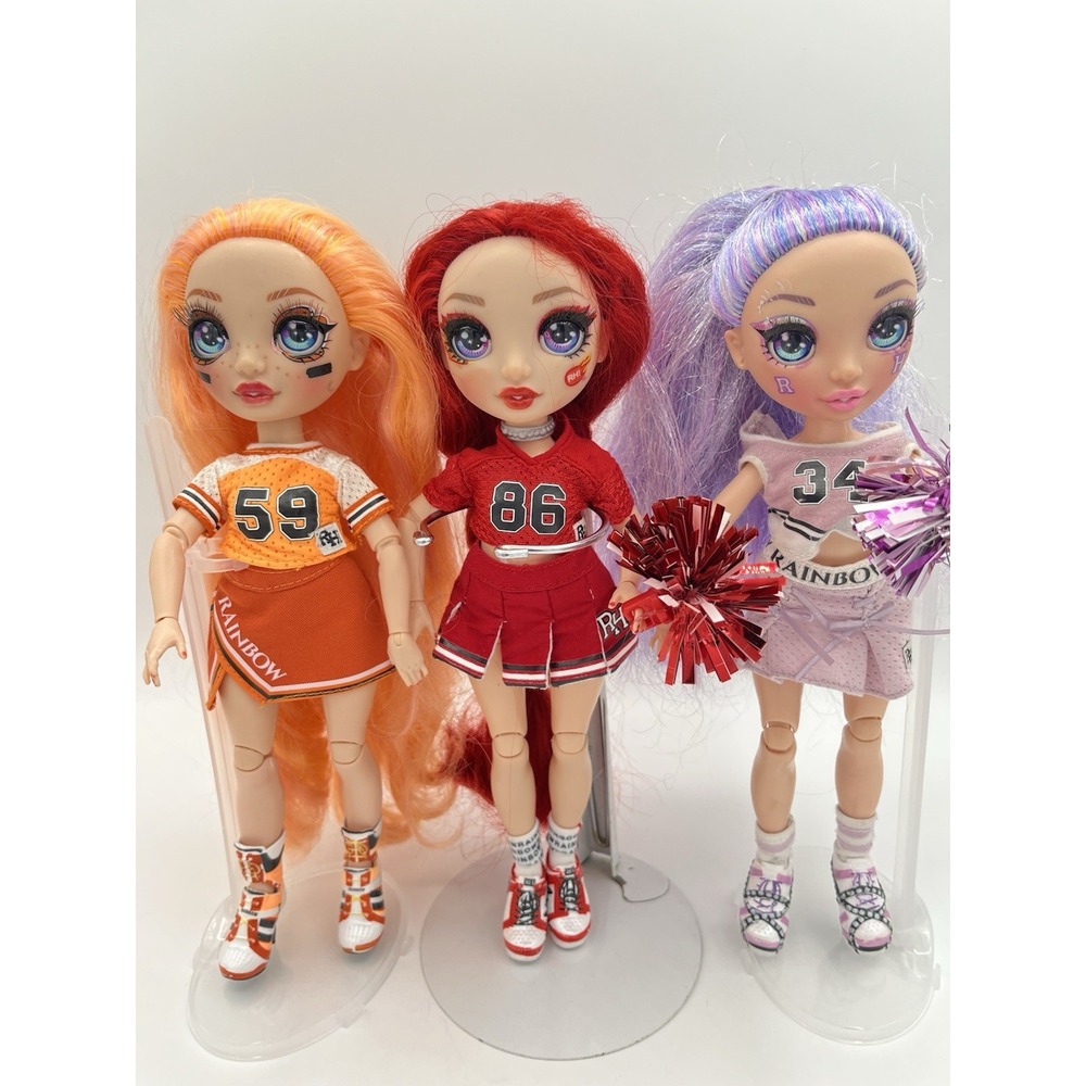 Rainbow High Cheer‎ Lot of 3 Ruby Anderson Poppy Rowan Violet Willow Dolls
